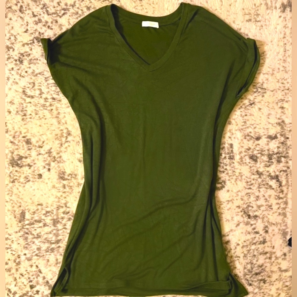 ALL:ROW | Oversized Short Sleeve Casual Shirt Dress in Olive Green - SZ Small